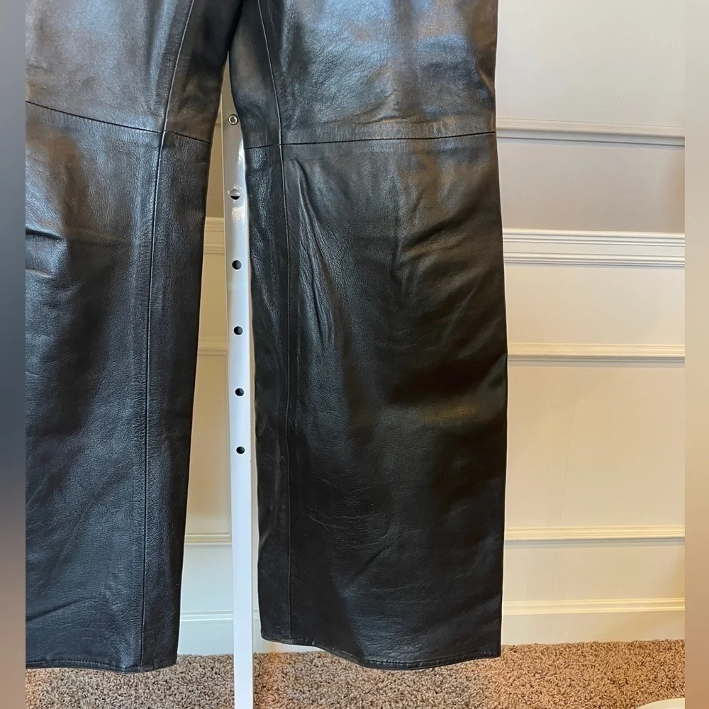 Vintage DERO by Rocco D'Amelio black Rome New York Genuine Leather Pants 8 - Picture 5 of 8